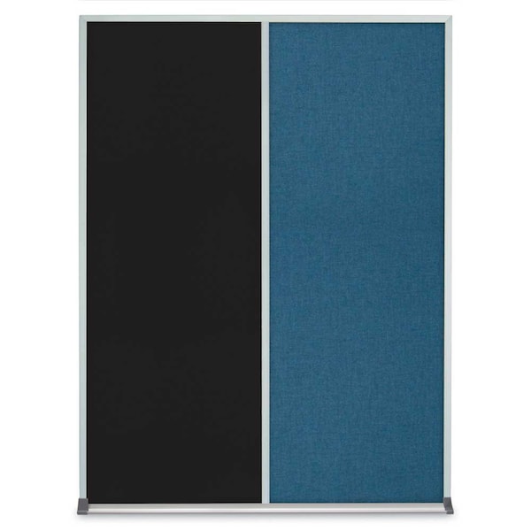 United Visual Products Single Door Radius Corkboard, 36"X36", B UV8002-BLACK-FORBO - main